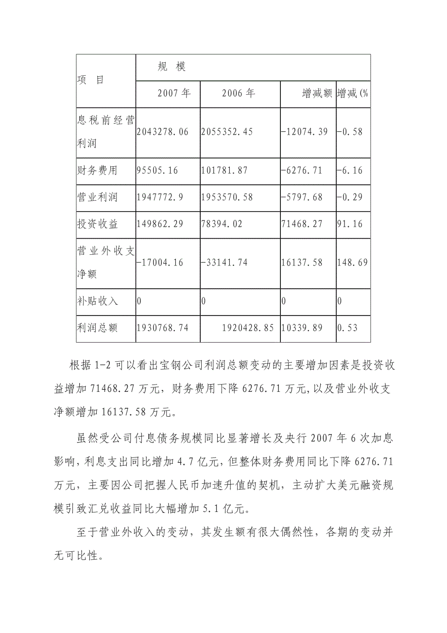 财务报表分析任务3宝钢公司获利能力分析_第2页