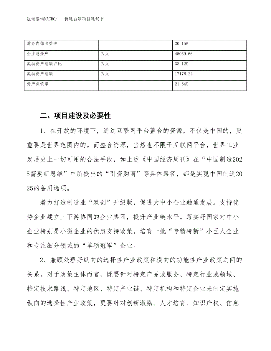 新建白酒项目建议书（总投资19000万元）_第3页