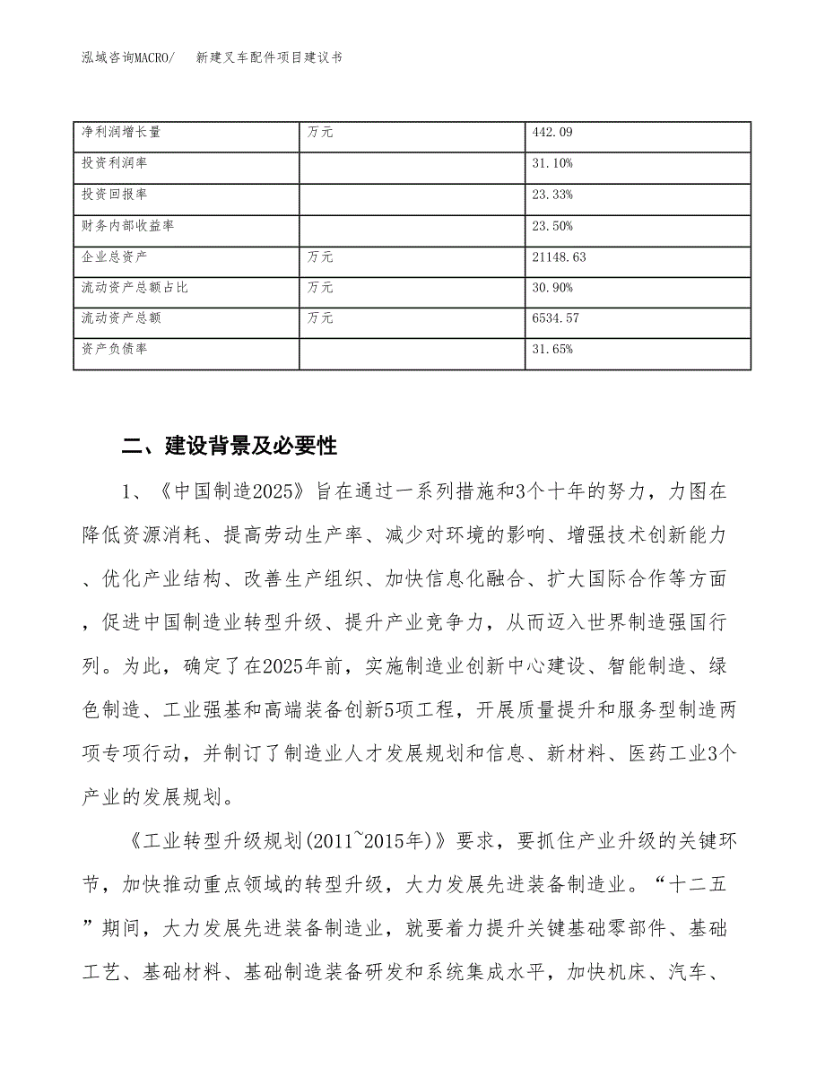 新建叉车配件项目建议书（总投资12000万元）_第3页