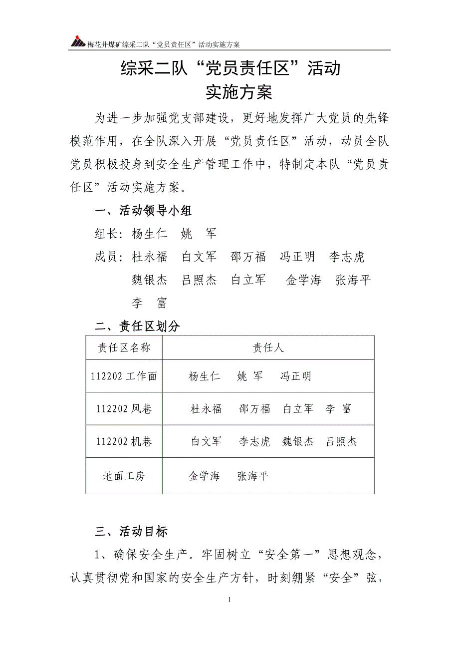 综采二队党员责任区_第1页