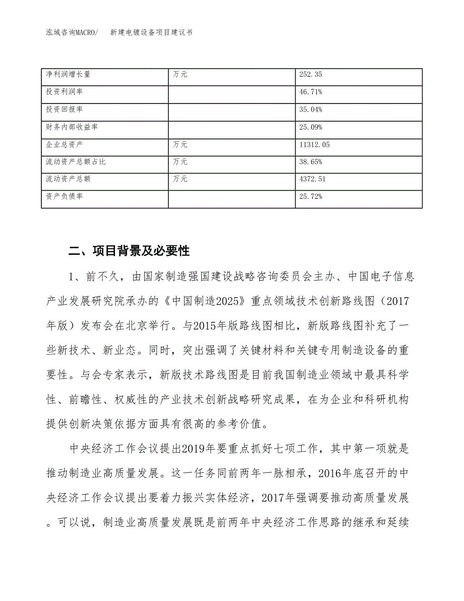 新建电镀设备项目建议书（总投资5000万元）_第3页