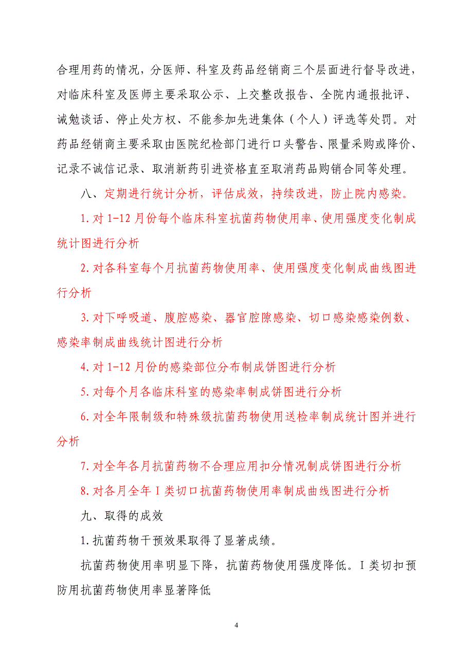 抗菌药物临床合理用药全年年工作总结_第4页