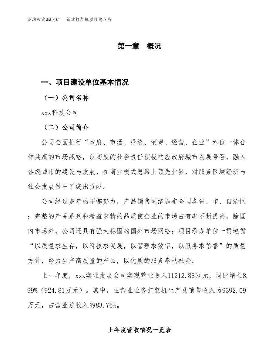 新建打浆机项目建议书（总投资10000万元）_第1页