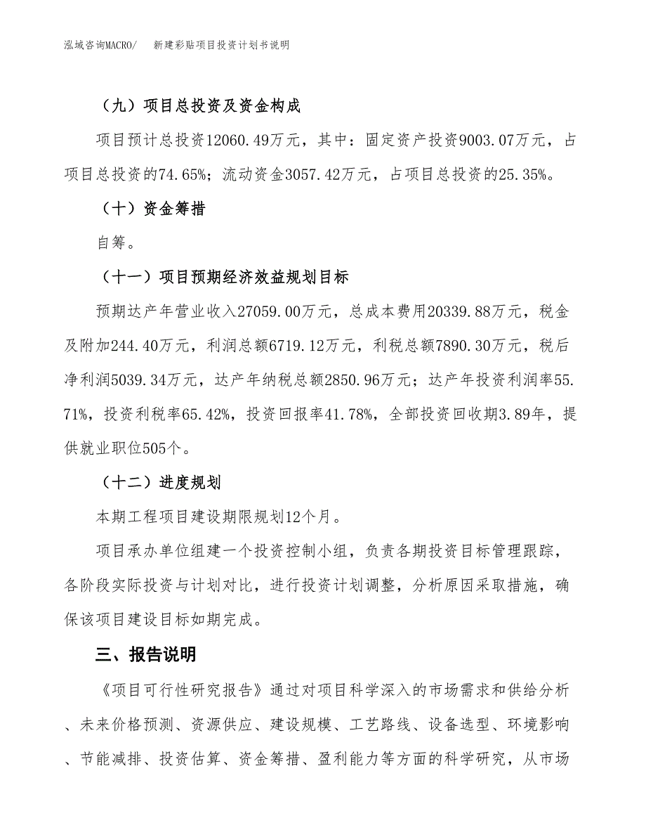 新建彩贴项目投资计划书说明-参考_第4页