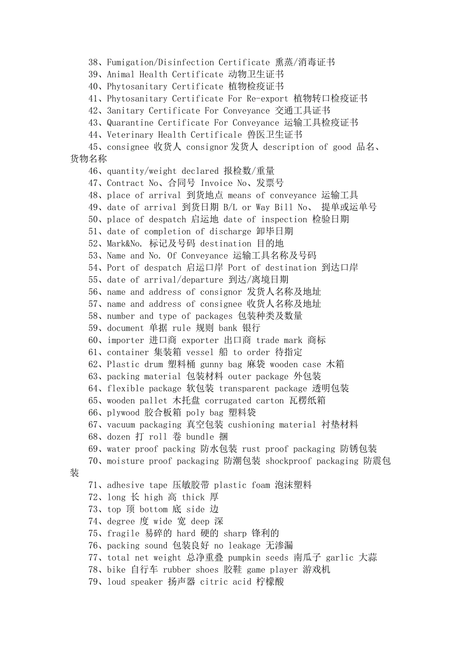 检验检疫常用词汇中英文对照._第2页