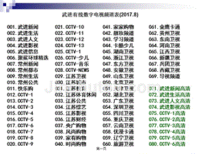 武进有线数字电视表列(2017.8)