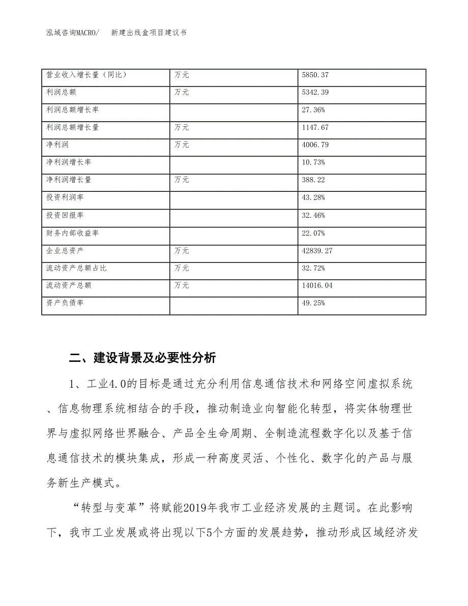 新建出线盒项目建议书（总投资23000万元）_第3页