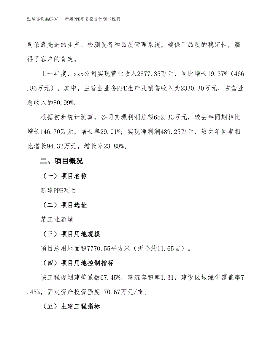 新建PPE项目投资计划书说明-参考_第2页