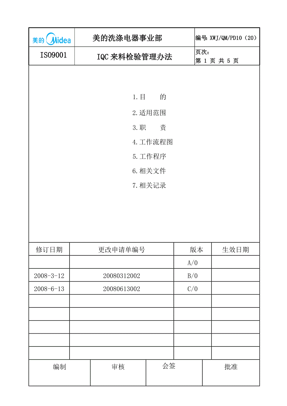 IQC来料检验管理办法_第1页