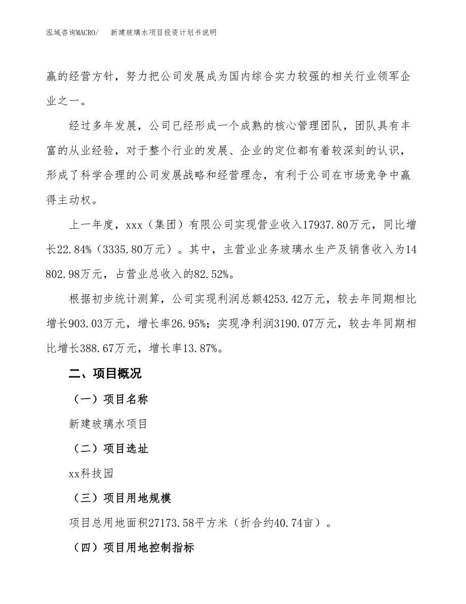 新建玻璃水项目投资计划书说明-参考_第2页