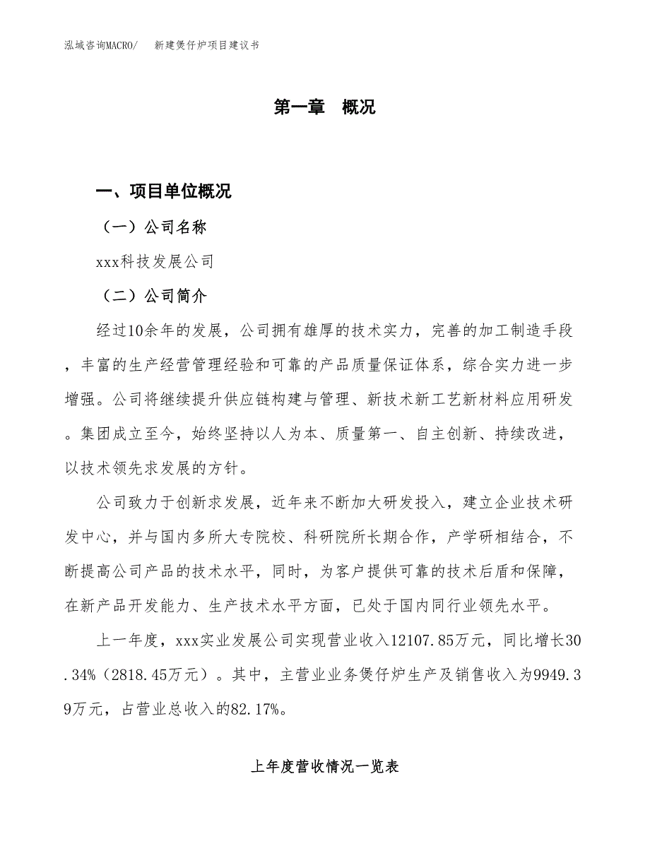 新建煲仔炉项目建议书（总投资7000万元）_第1页