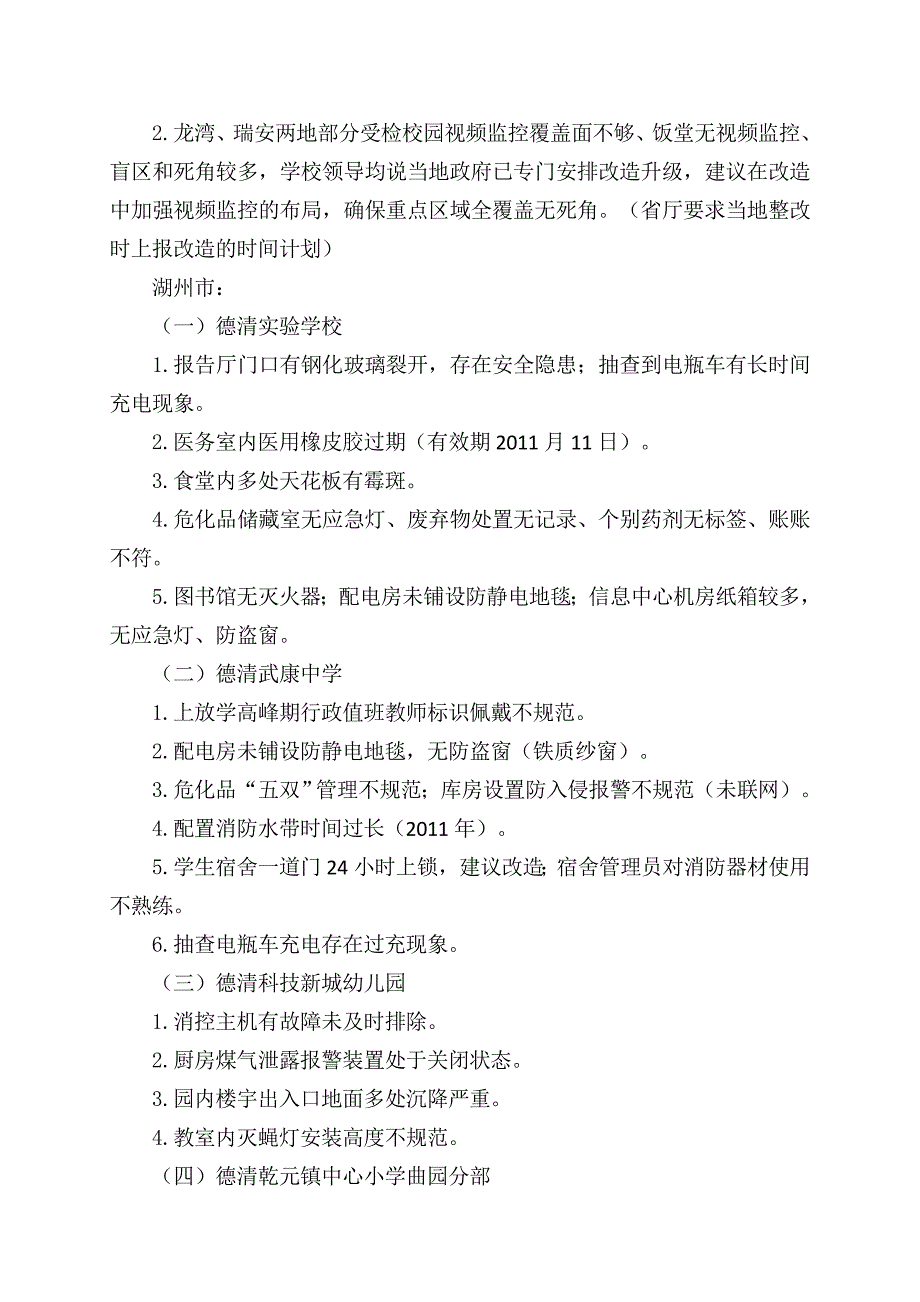 全校园交叉检查问题清单及工作建议_第3页