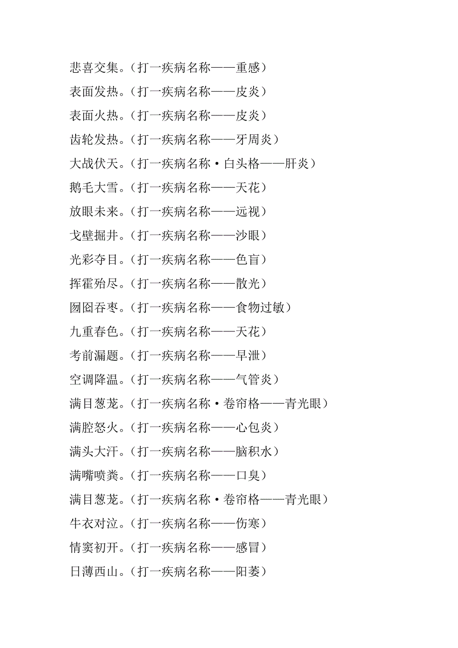 学科谜语医学现代医学疾病名称_第3页