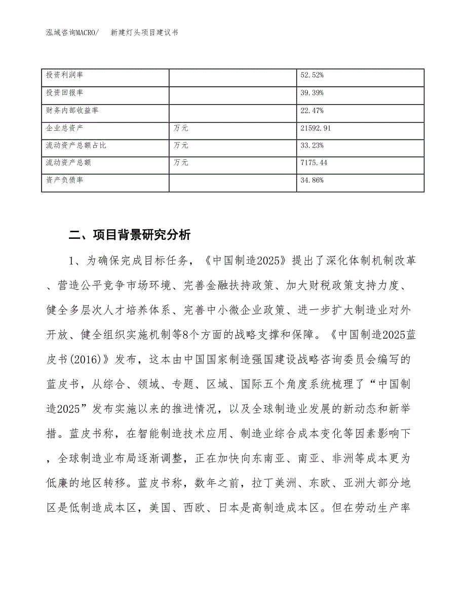 新建灯头项目建议书（总投资12000万元）_第3页