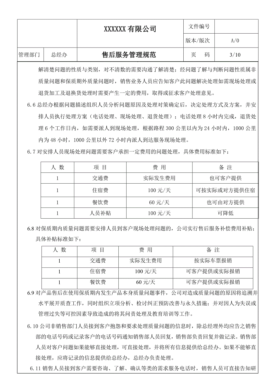 全新企业——售后服务管理规范_第3页