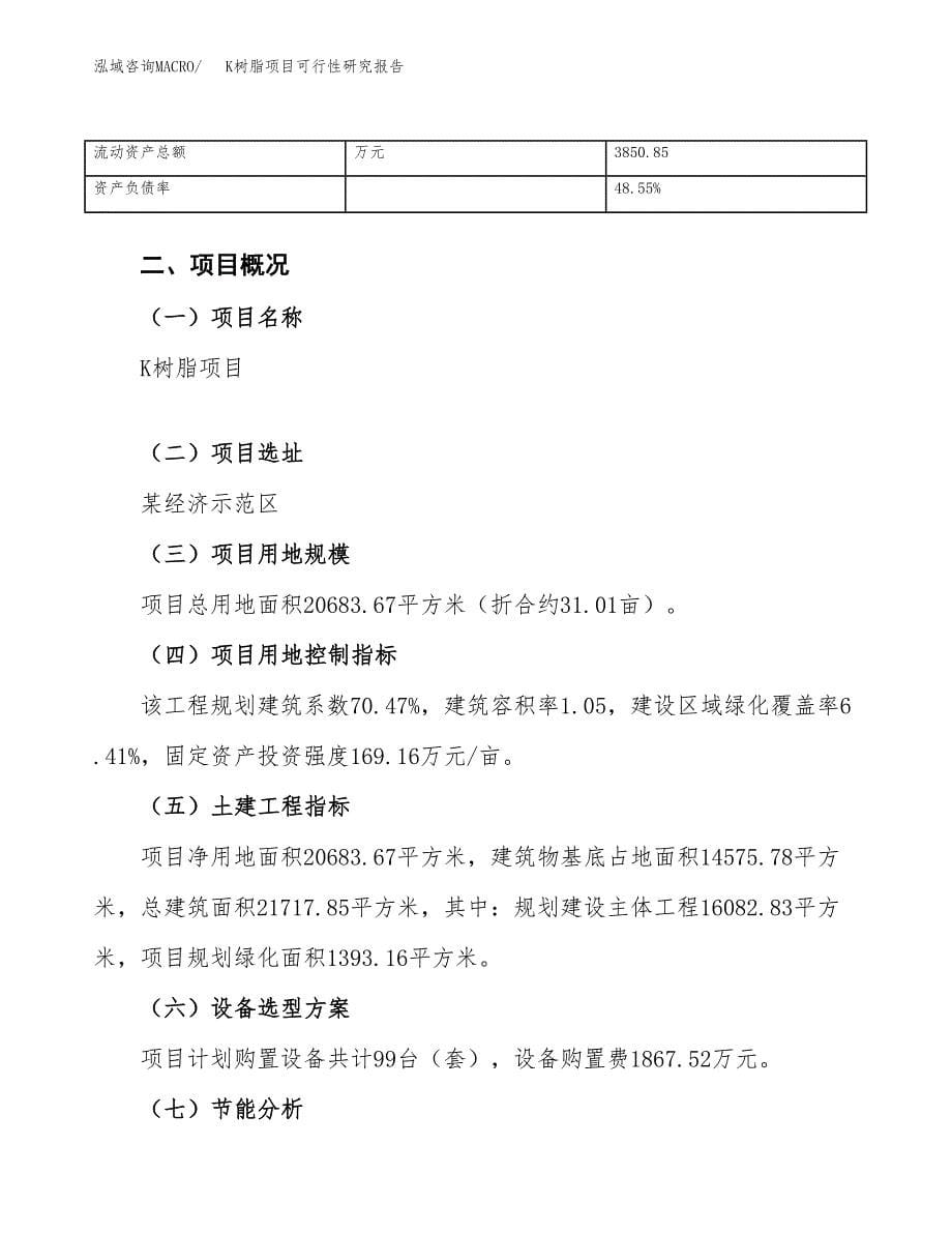 K树脂项目可行性研究报告（总投资7000万元）_第5页