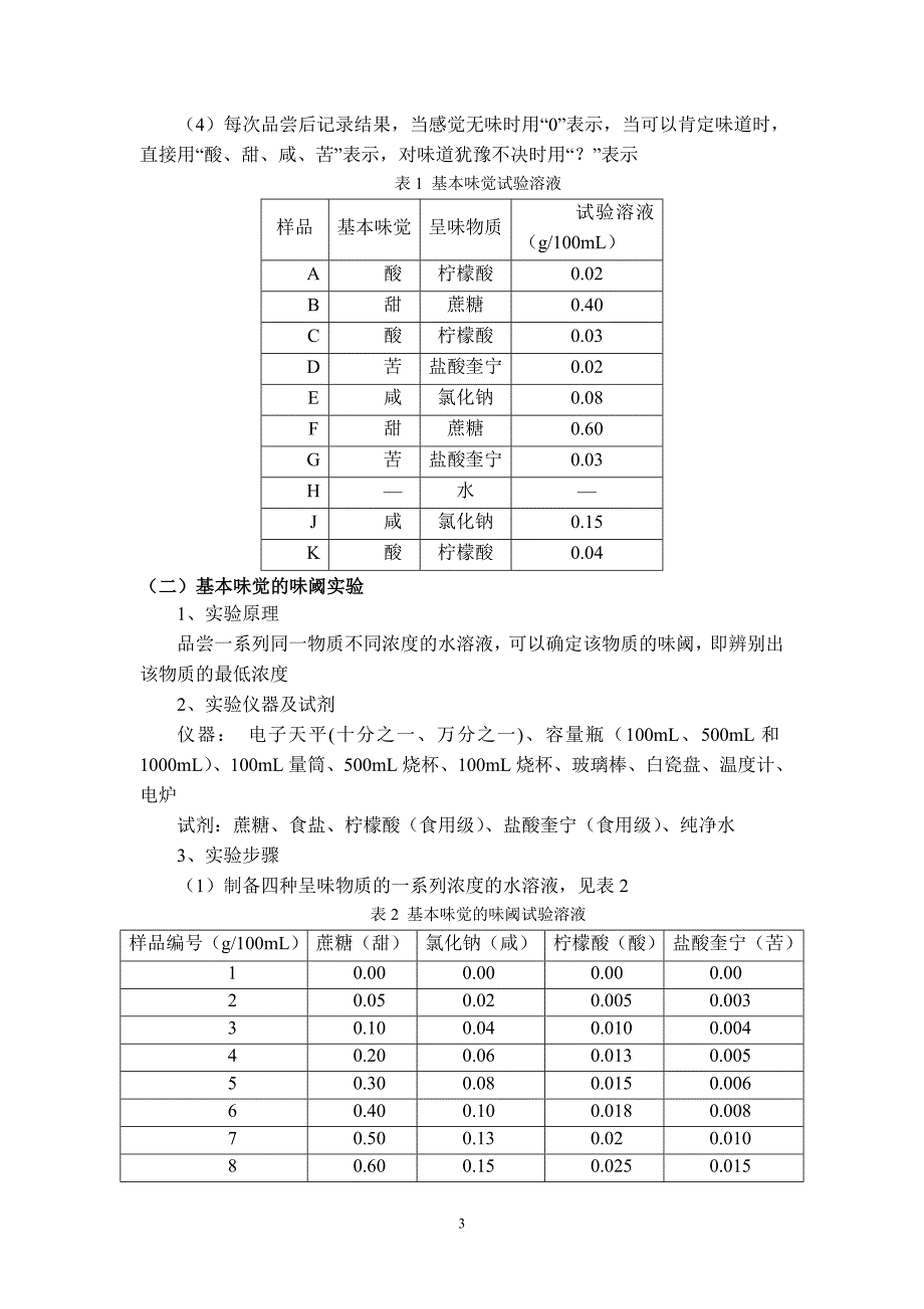 食品分析与检测实训指导手册_第3页