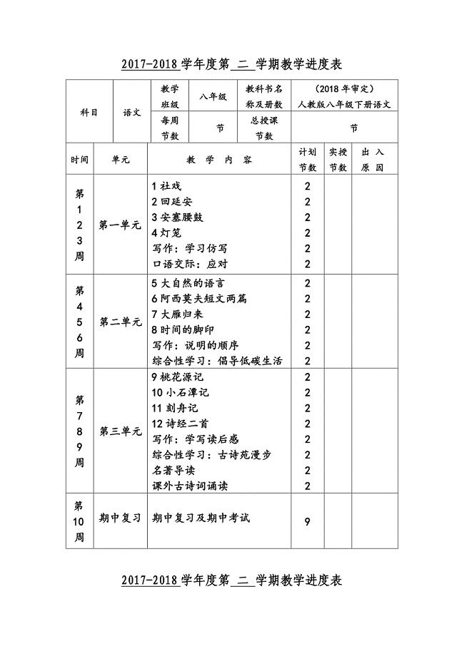 学期教学进度表       作课教案 - 副本