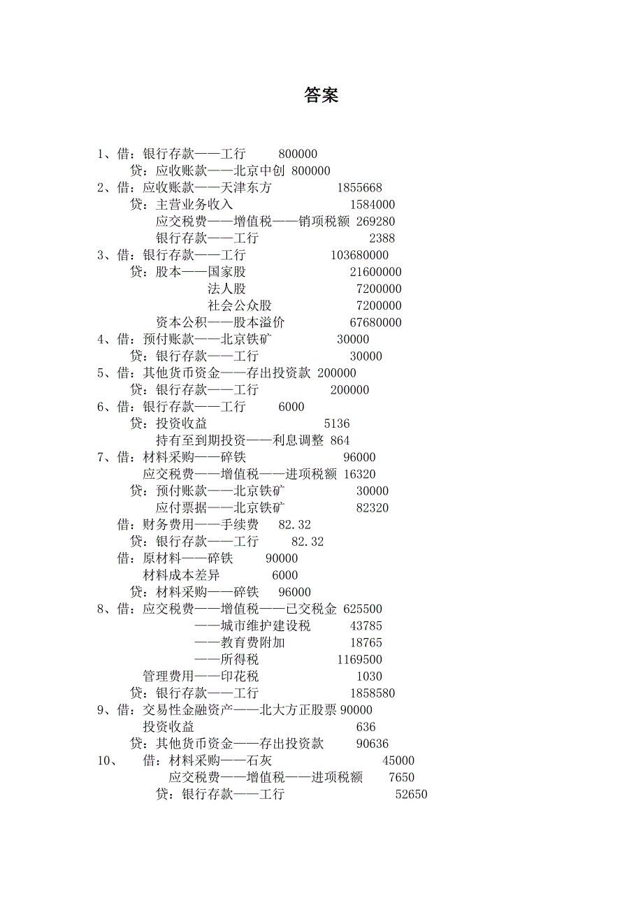 中级财务会计实验教程答案_第2页