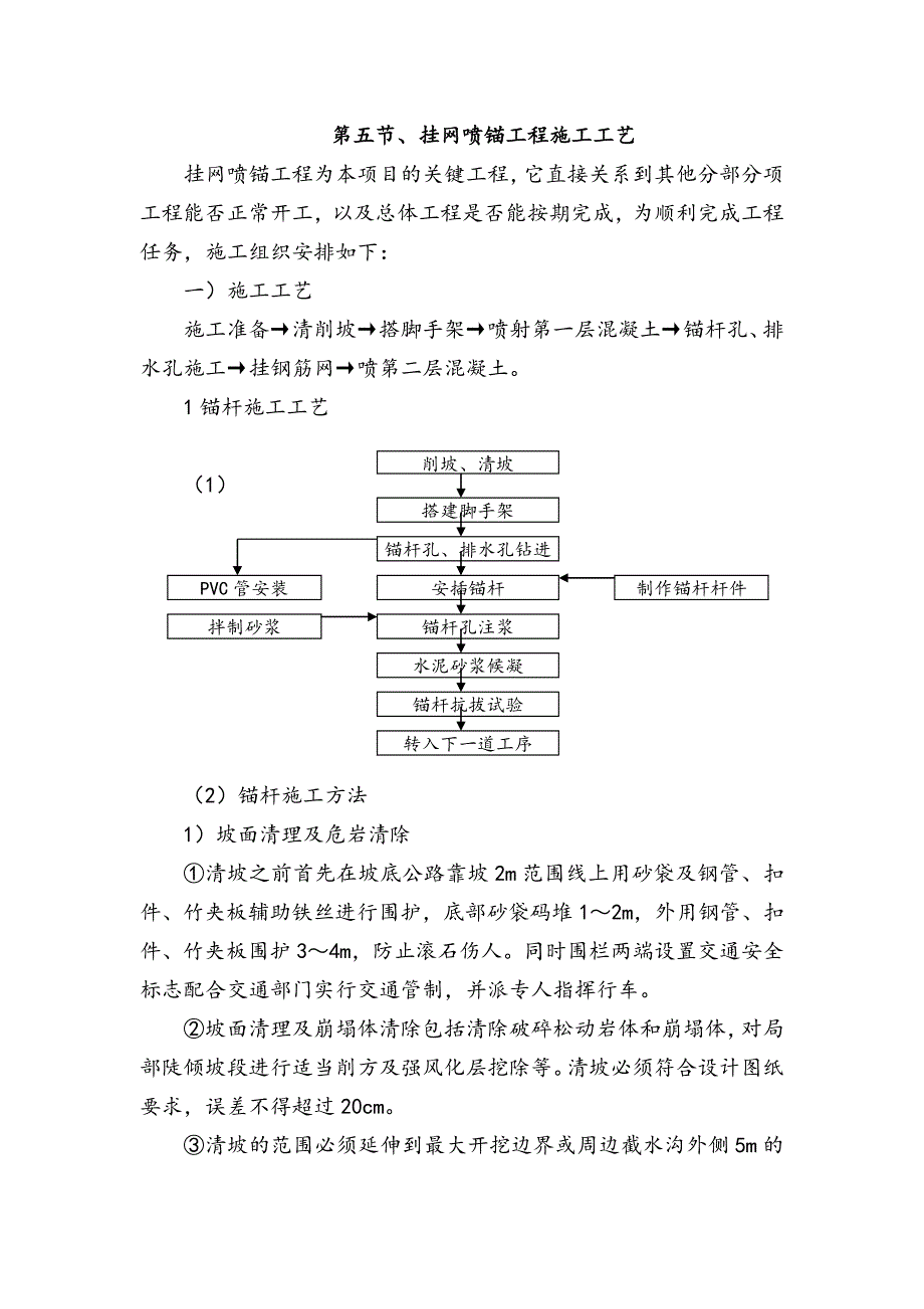 挂网喷锚工程施工工艺_第1页