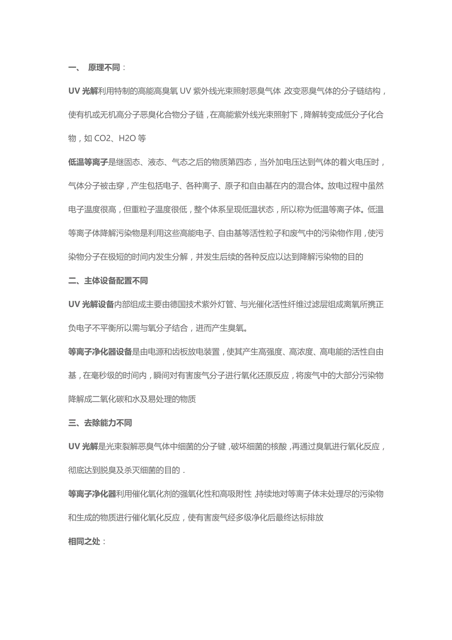 uv光解和低温等离子原理对比_第1页