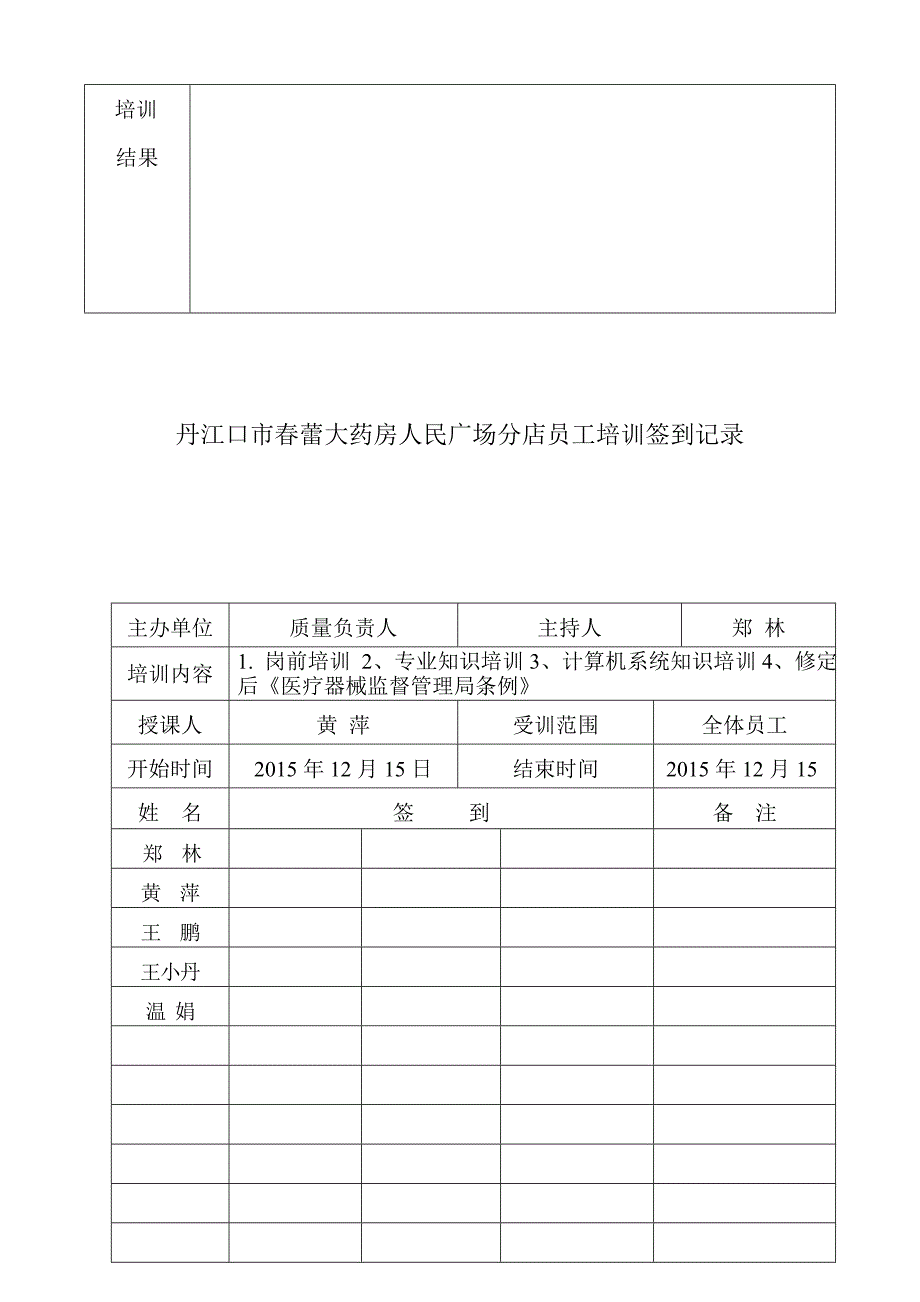 药品经营企业员工培训计划2015_第3页