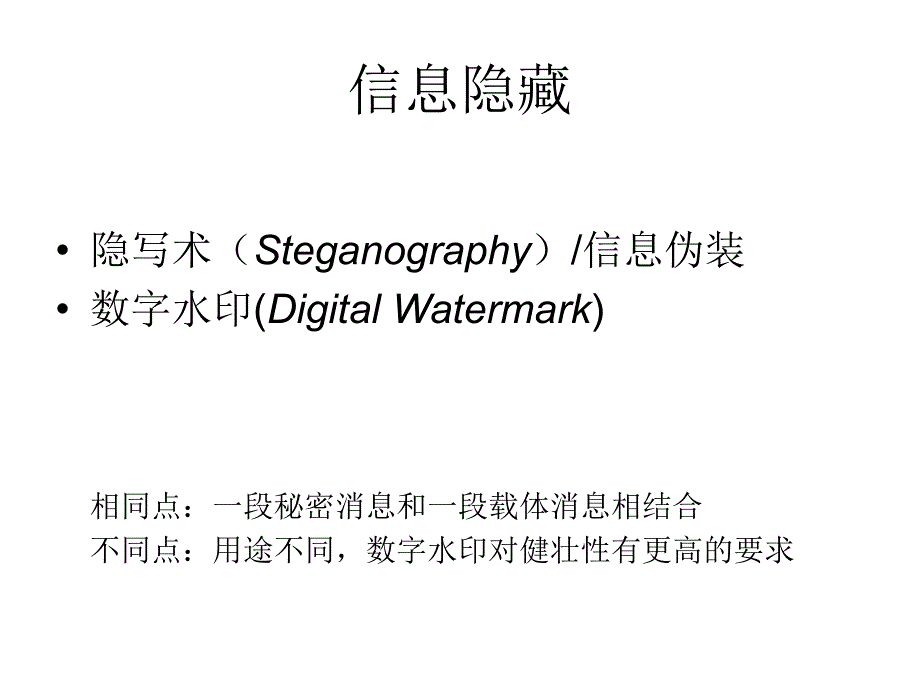 信息隐藏与抽象数据集的水印-北邮幻灯片_第4页