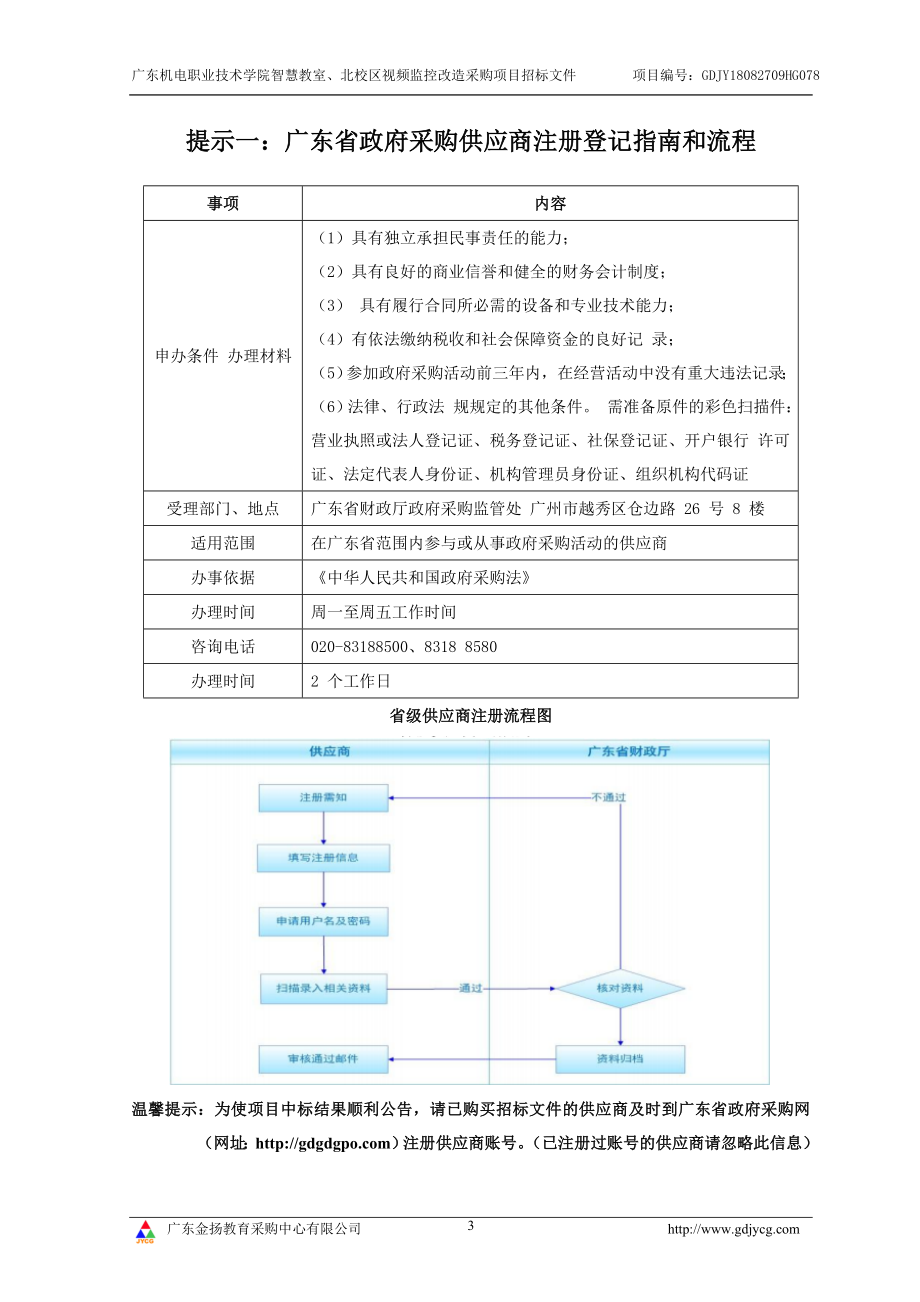 广东机电职业技术学院智慧教室、北校区视频监控改造采购招标文件_第3页