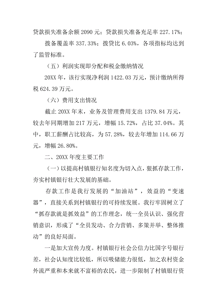 村镇银行财务工作总结_1_第3页