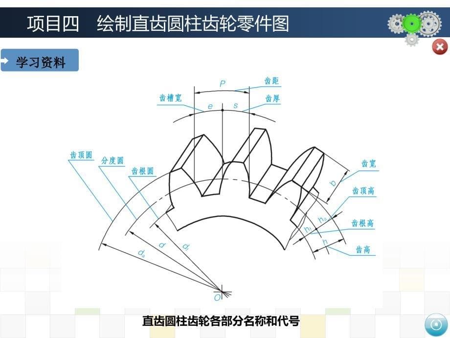 项目四  绘制直齿圆柱齿轮零件图_第5页