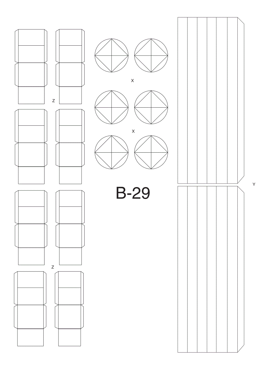 b-29“超级空中堡垒”战略轰炸机纸模型图纸_第4页