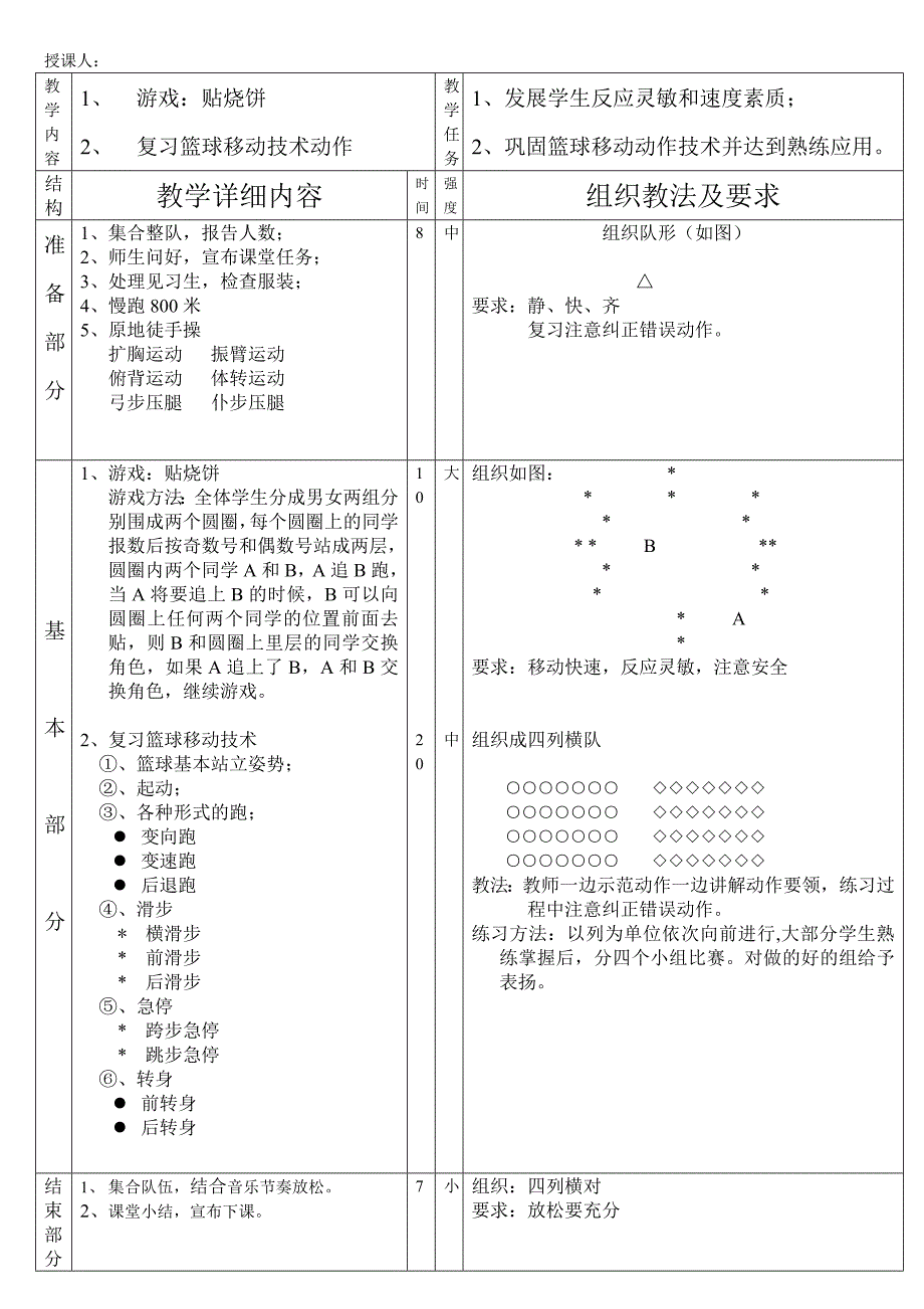 中学篮球教案(1)_第3页