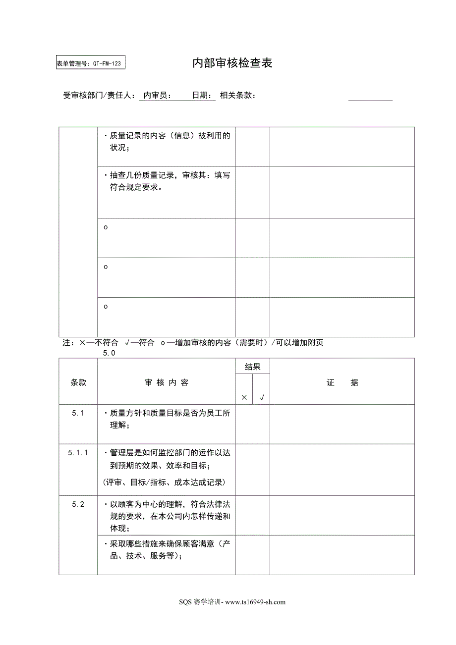 某公司内部审核检查表_第3页