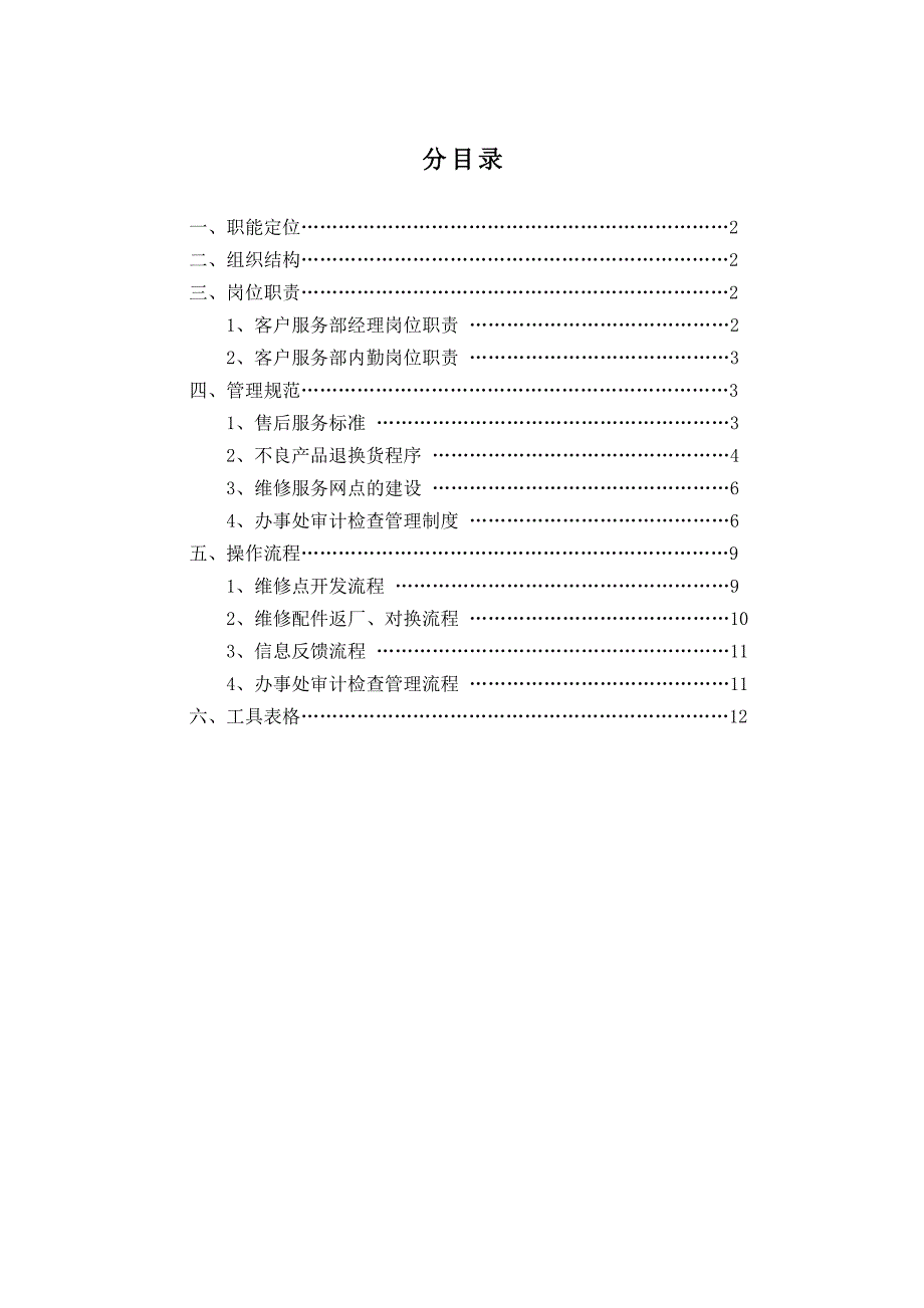 欧普公司客户服务部管理手册_第2页