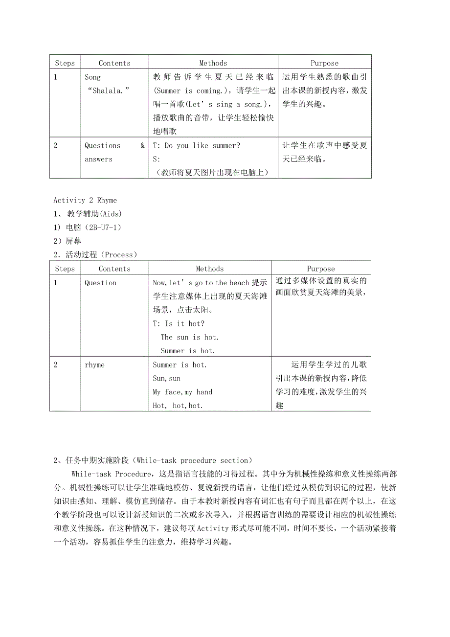 二年级英语下册-2b-unit7-hot-summer1教案-沪教牛津版_第3页