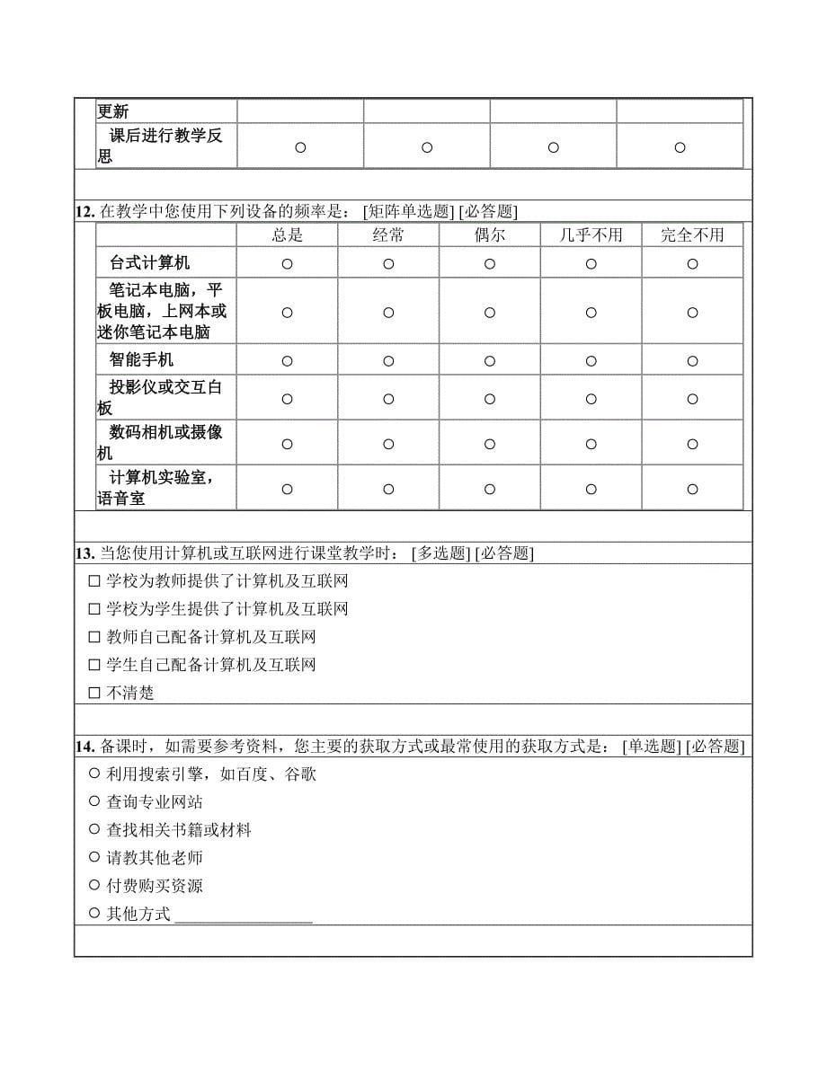 教师信息化教学能力调查问卷_第5页