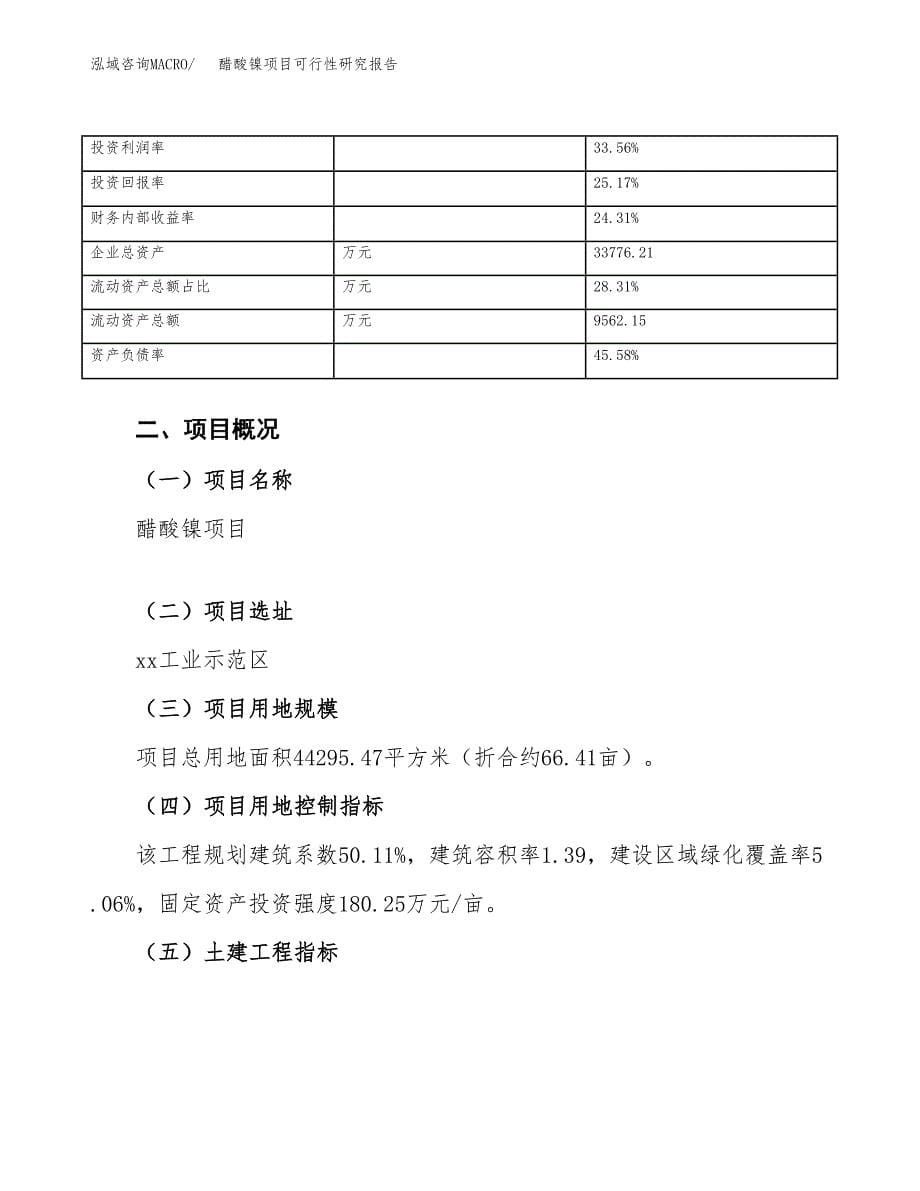 醋酸镍项目可行性研究报告（总投资14000万元）_第5页