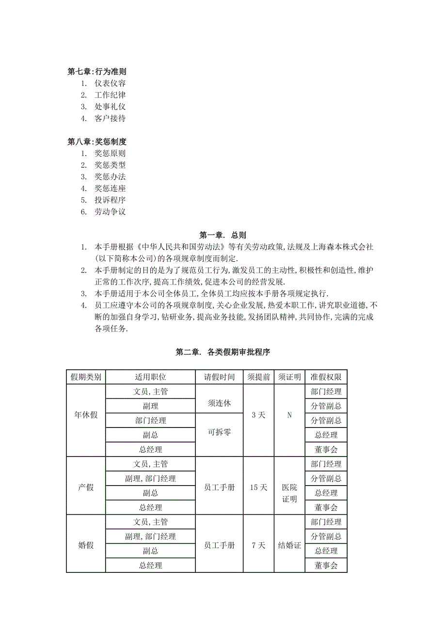 企业人力资源规章制度简约完整版_第2页