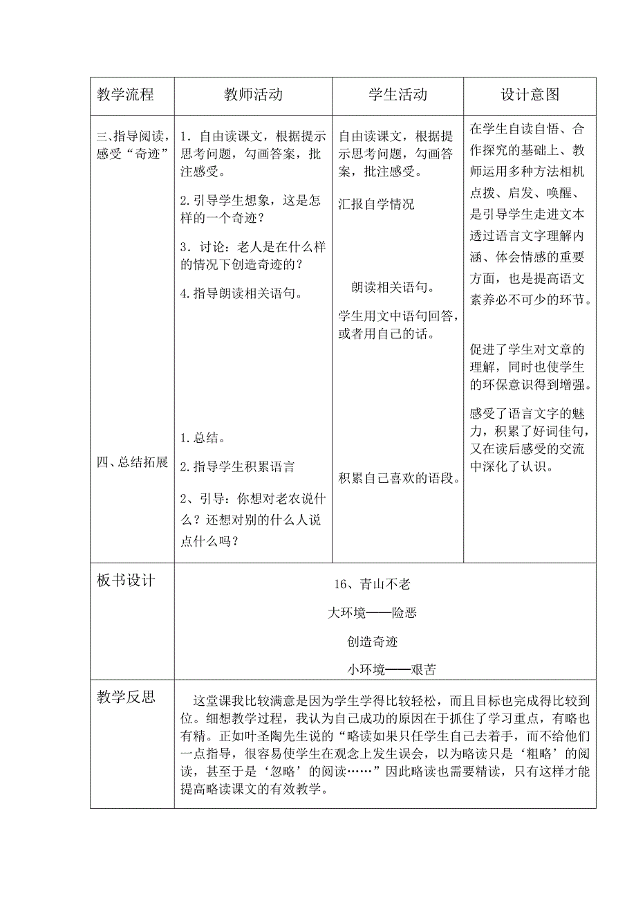 《青山不老》表格教案_第2页