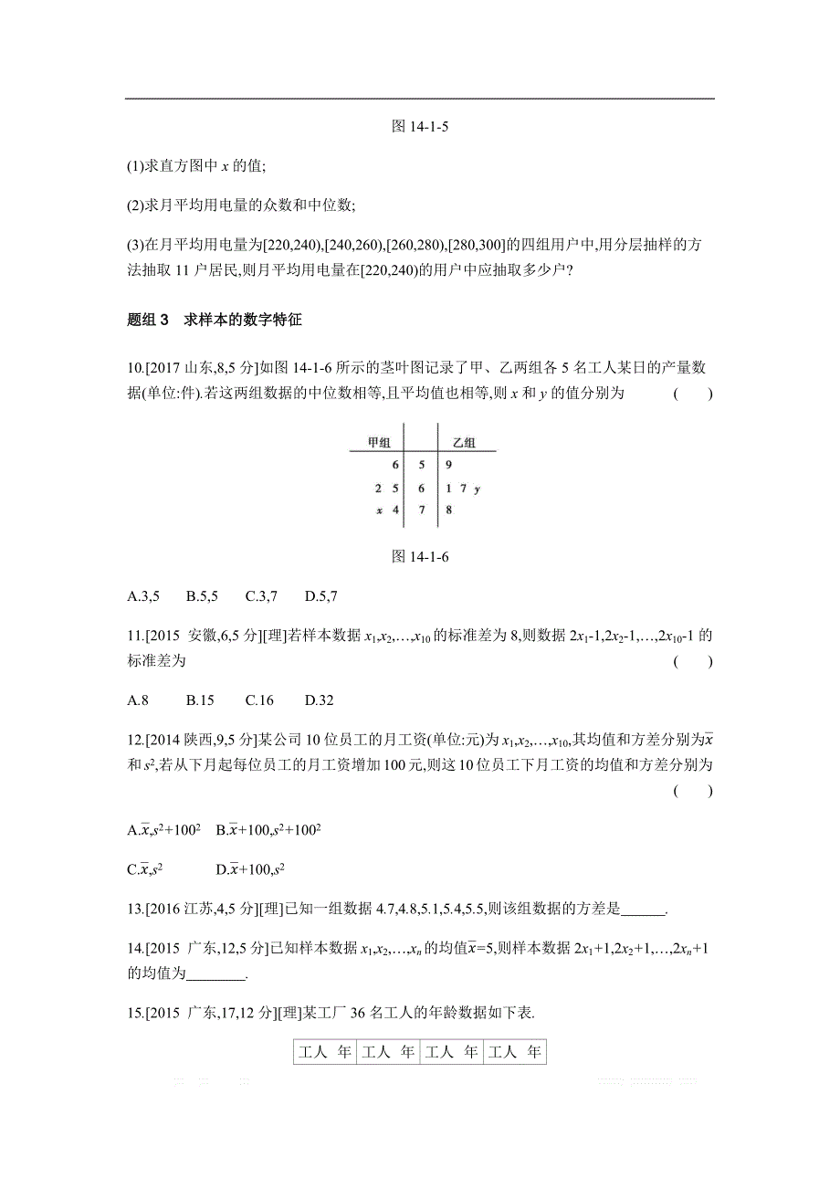 2019版理科数学一轮复习高考帮试题：第14章第1讲 随机抽样与用样本估计总体（考题帮.数学理） _第4页