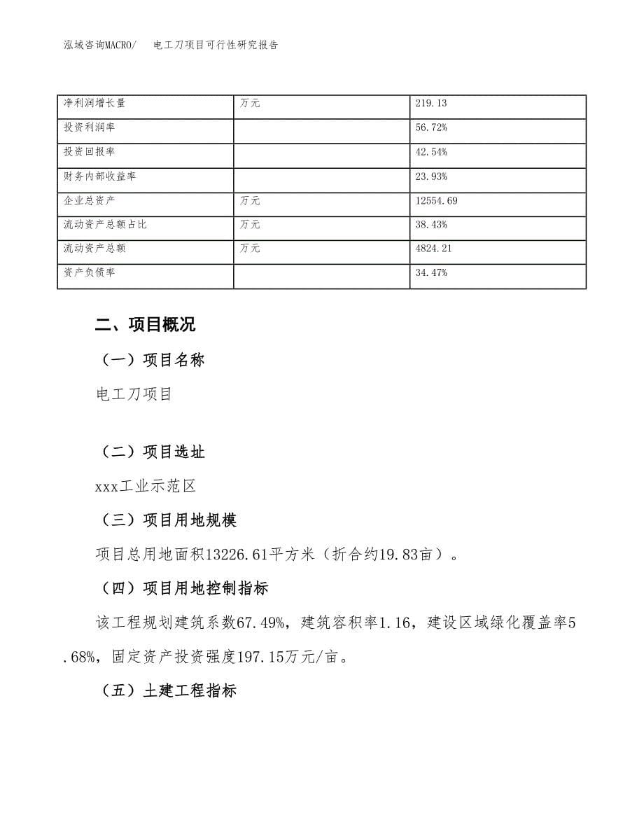 电工刀项目可行性研究报告（总投资6000万元）_第5页