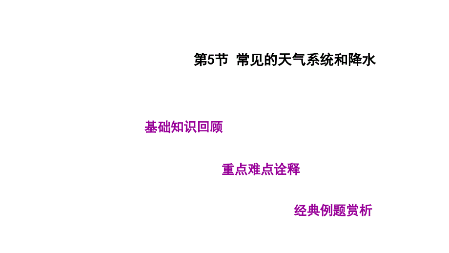 2012届高三高考地理一轮复习精品教程25常见的大气系统人教大课件_第1页