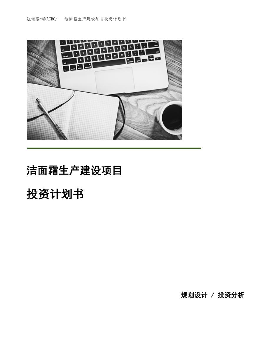 （模板）洁面霜生产建设项目投资计划书_第1页