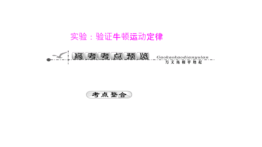 2012届高三高考物理一轮复习实验验证牛顿运动定律演示文稿_第1页