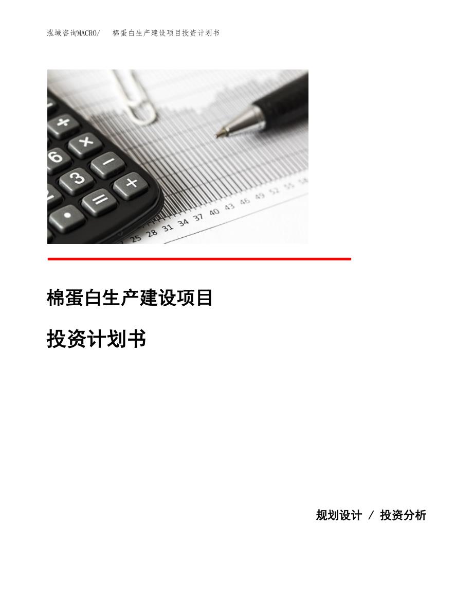 （模板）棉蛋白生产建设项目投资计划书_第1页