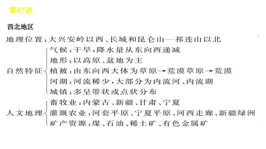 2012届高三高考地理一轮复习47讲中国的四大分区教程湘教版课件_第5页