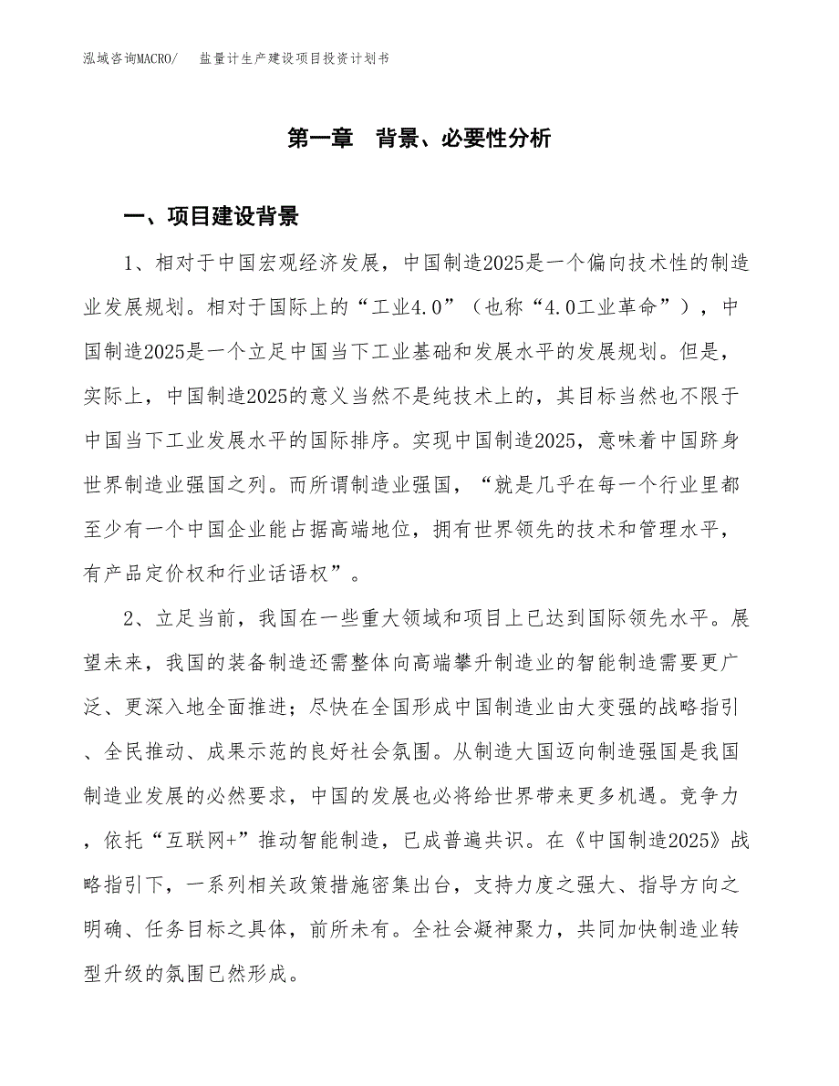 （实用模版）盐量计生产建设项目投资计划书_第3页