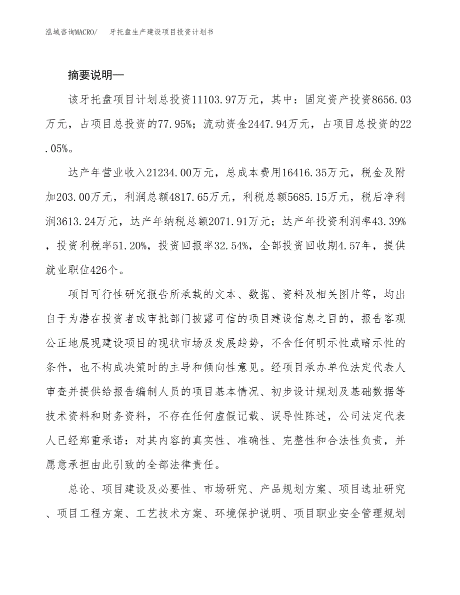 （模板）牙托盘生产建设项目投资计划书_第2页