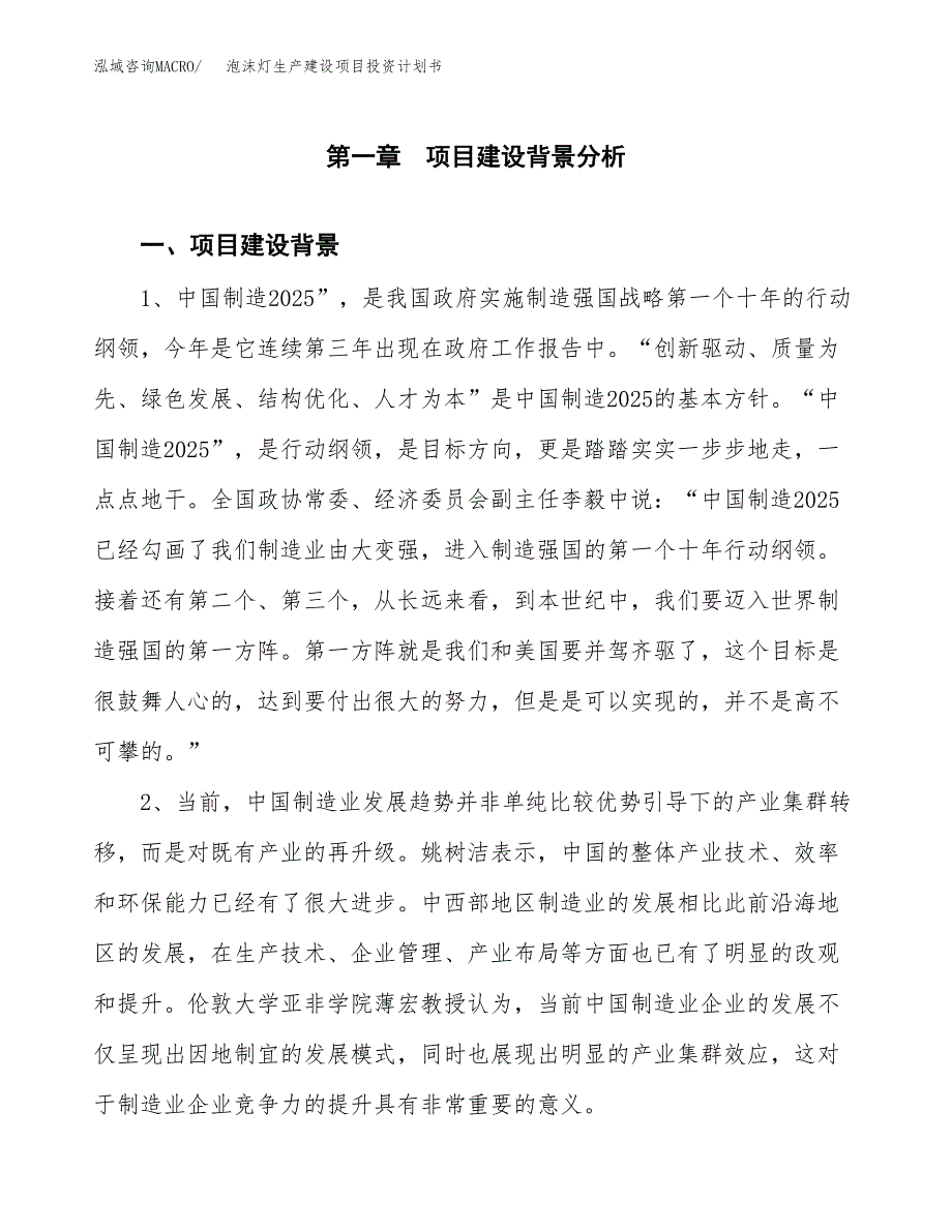 （模板）泡沫灯生产建设项目投资计划书_第3页