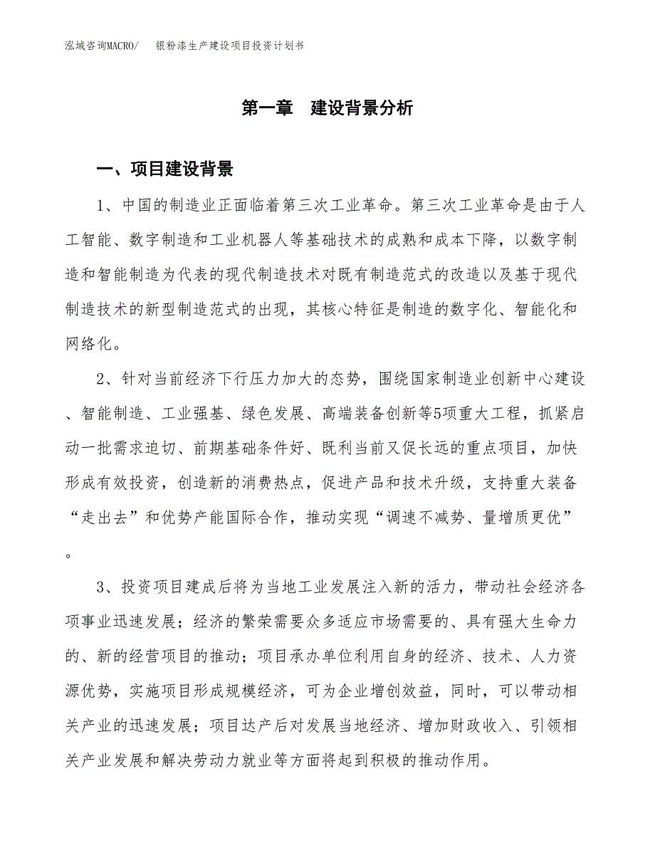 （实用模版）银粉漆生产建设项目投资计划书_第3页